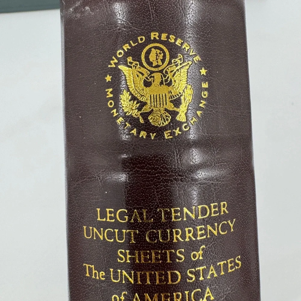 World Reserve Monetary Exchange‎ Money Ledger Binder Burgundy Gold Foil
